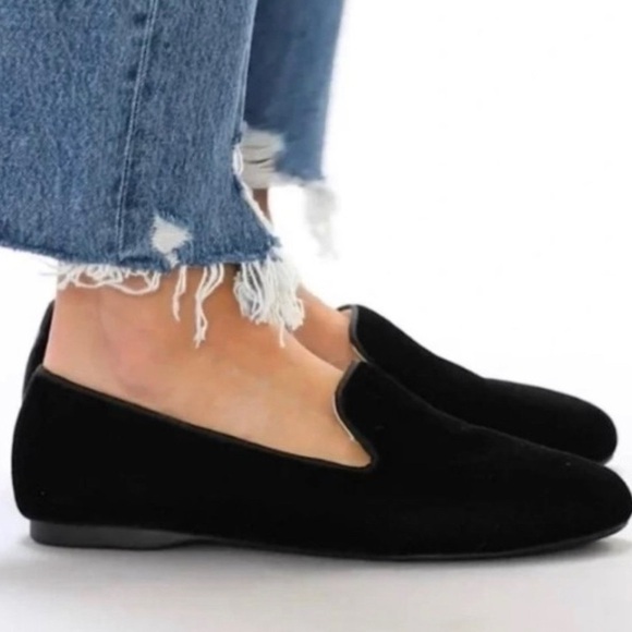 Birdies The Starling Black Velvet Flats 13 - Picture 1 of 7